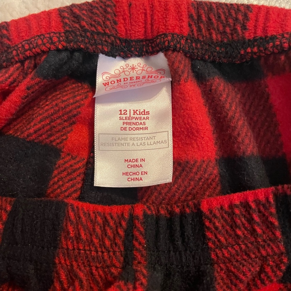 Black And Red Pajama Pants - Kids 12